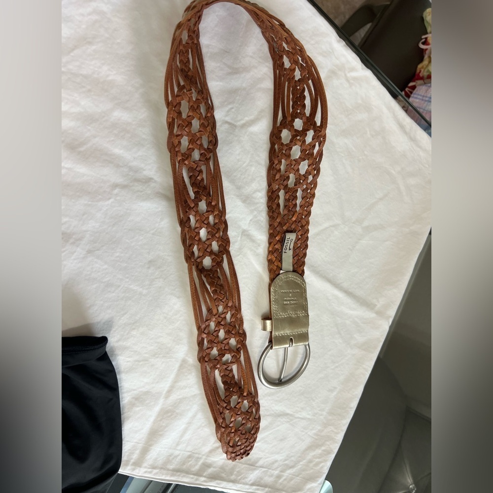 Fossil Classic Accessory Gold Leather Belt